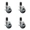 Service Caster 3.5'' Thermoplastic Rubber Swivel 1-5/8'' Expanding Stem Caster Set with Brake, 4PK SCC-EX20S3514-TPRB-TLB-158-4 - alternate 1